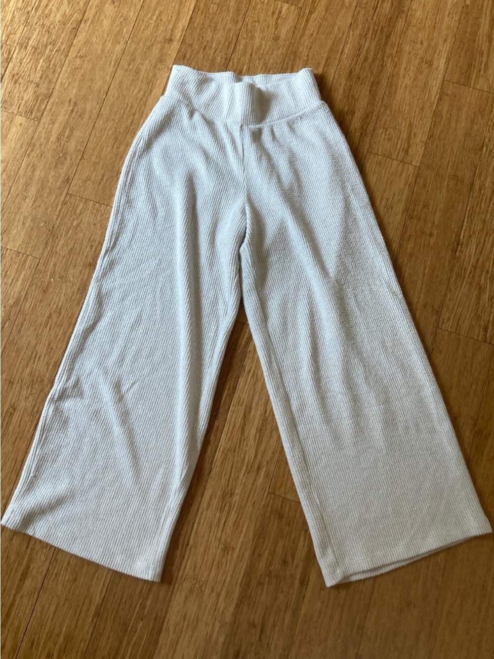 Abercrombie & Fitch Cream Wide-Leg Knit Pants